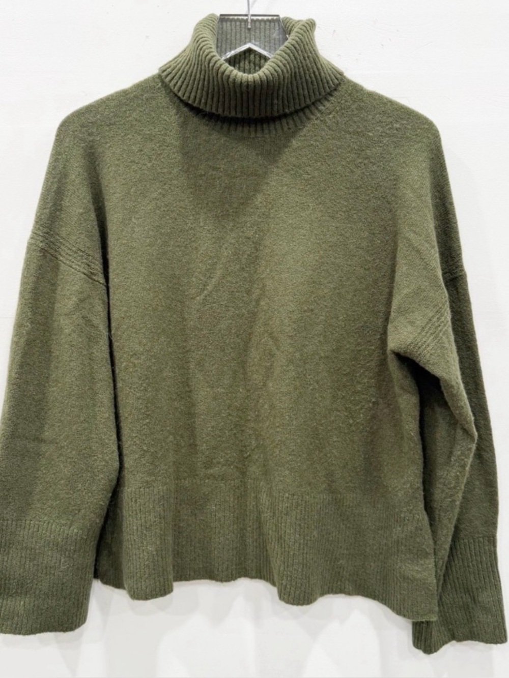 J. Crew Turtleneck Sweater in Supersoft Yarn Green Merino Wool Alpaca Medium